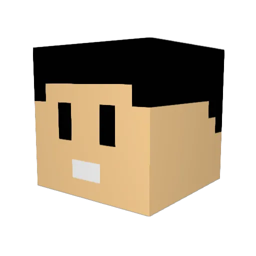 KezramKim Minecraft avatar head, 3D render