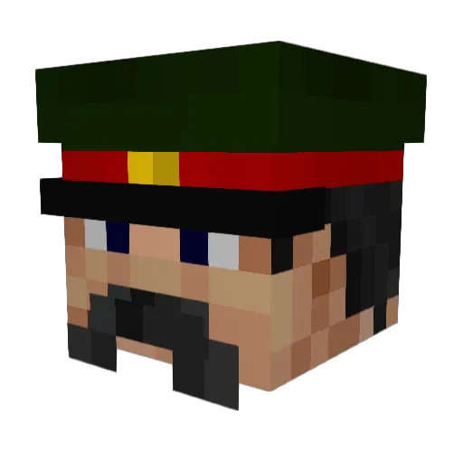 Kfevat Minecraft avatar head, 3D render