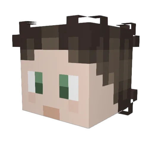 Khadris Minecraft avatar head, 3D render