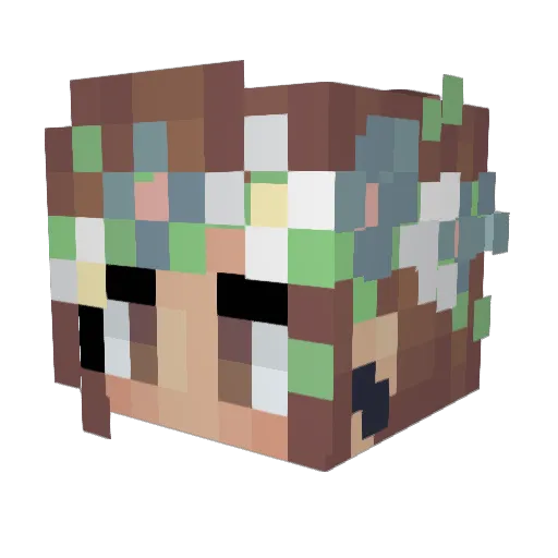 Khaileesi Minecraft avatar head, 3D render
