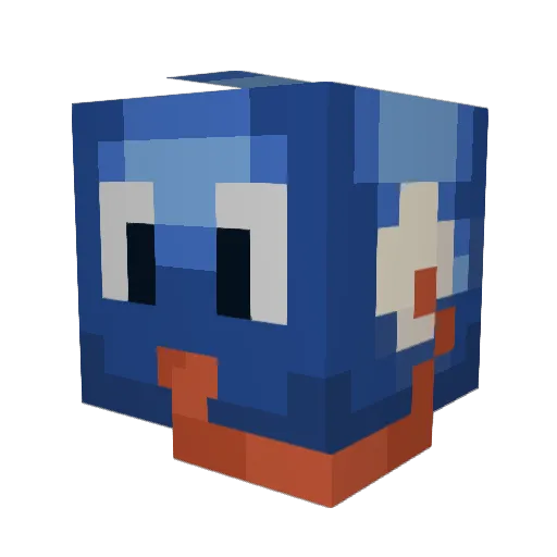 Khaji_Da Minecraft avatar head, 3D render