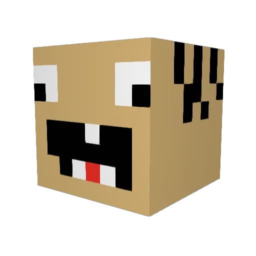 Khajiik Minecraft avatar head, 3D render