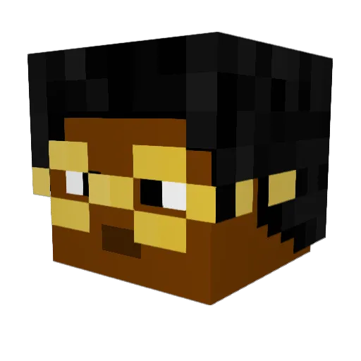 Khakisack Minecraft avatar head, 3D render