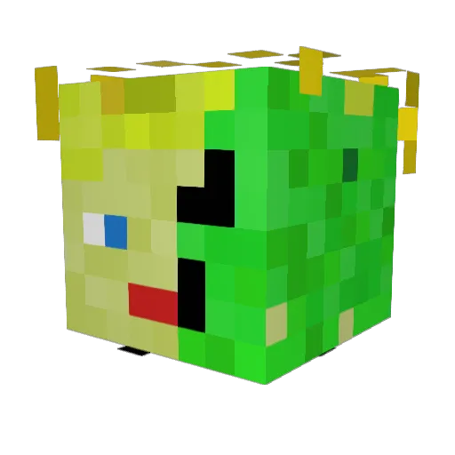 KhaosCreeper Minecraft avatar head, 3D render