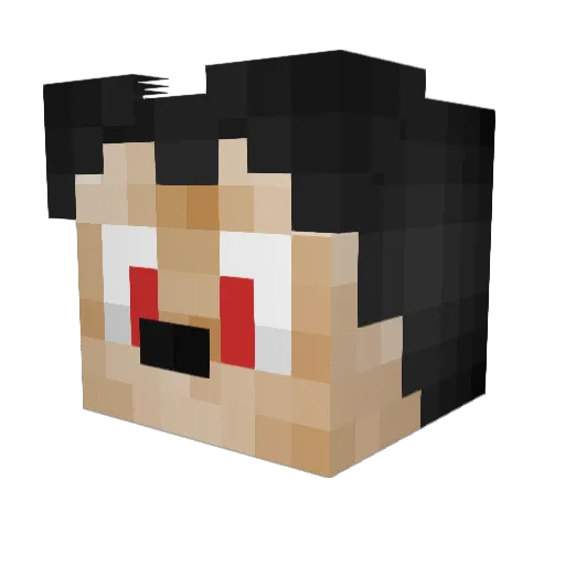 Kharuya Minecraft avatar head, 3D render