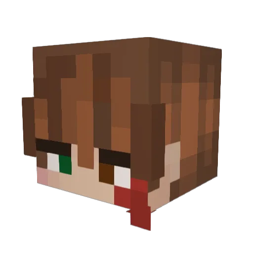 Khatbee Minecraft avatar head, 3D render
