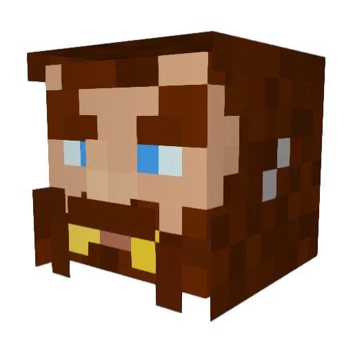 Khazbaruk Minecraft avatar head, 3D render