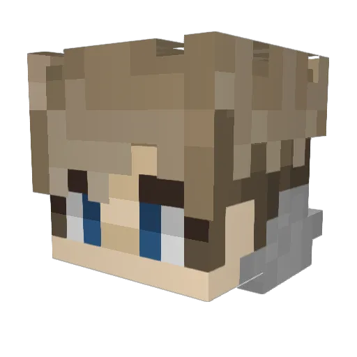 Khee_x Minecraft avatar head, 3D render