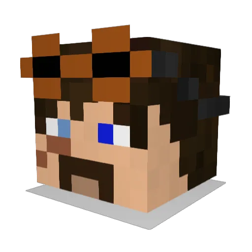 Khenty Minecraft avatar head, 3D render
