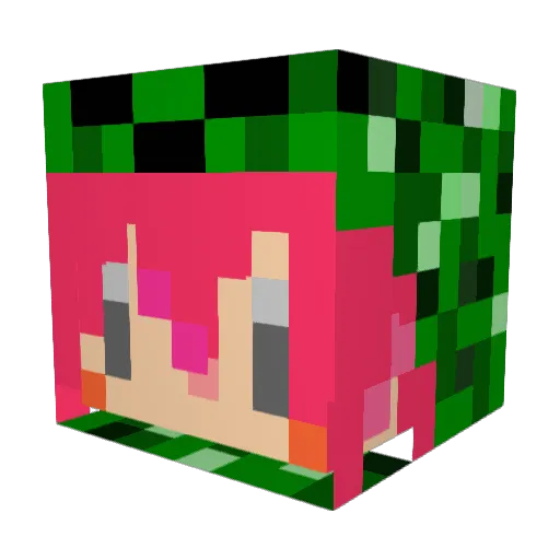 Khk1sS Minecraft avatar head, 3D render