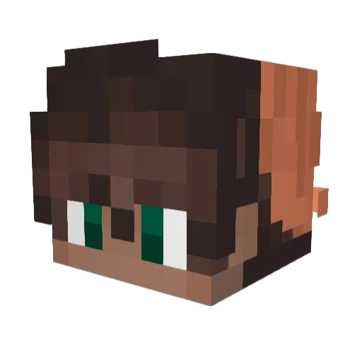 Khoko Minecraft avatar head, 3D render