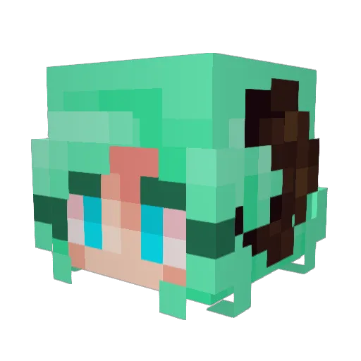 Khorneko Minecraft avatar head, 3D render