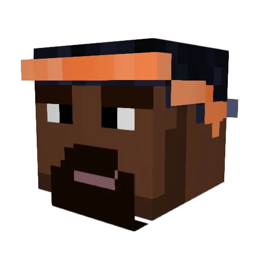 Khossa Minecraft avatar head, 3D render
