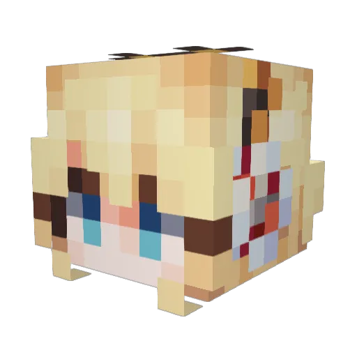 Khrini Minecraft avatar head, 3D render