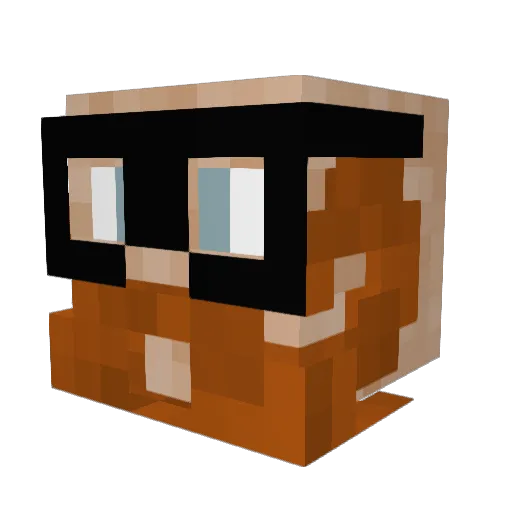 Khrishp Minecraft avatar head, 3D render