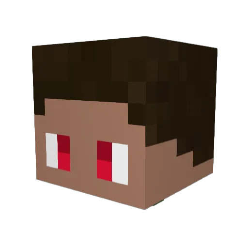 Khromozome Minecraft avatar head, 3D render