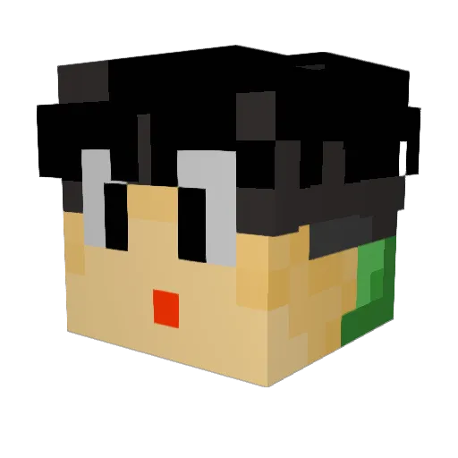 Khurio Minecraft avatar head, 3D render
