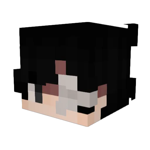 Khuska Minecraft avatar head, 3D render