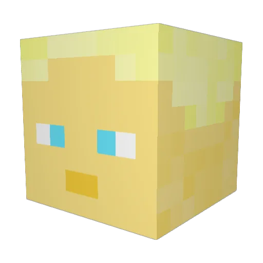 Khyuhl Minecraft avatar head, 3D render