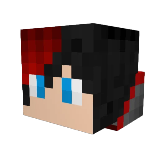 Ki0shi Minecraft avatar head, 3D render