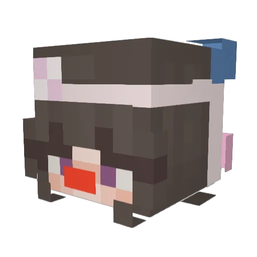 KiARAwhoo Minecraft avatar head, 3D render