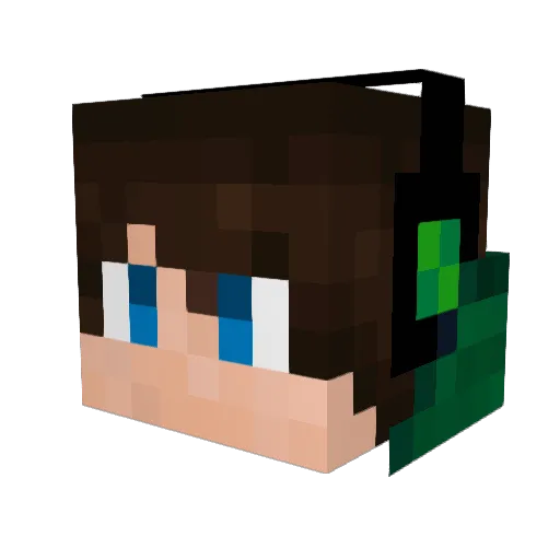 Kia2021 Minecraft avatar head, 3D render