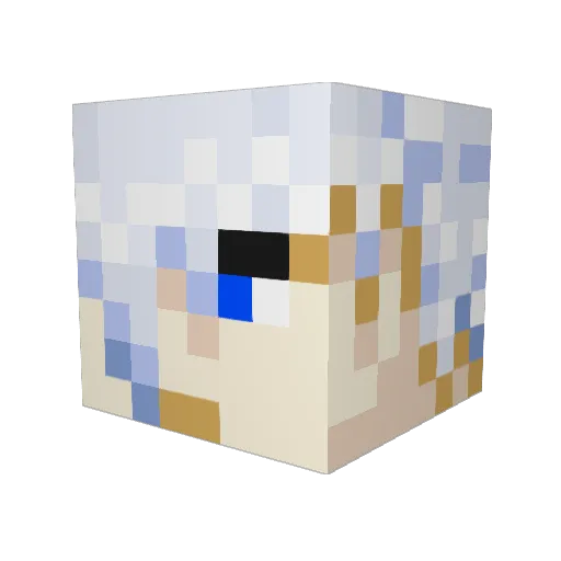 Kia Minecraft avatar head, 3D render