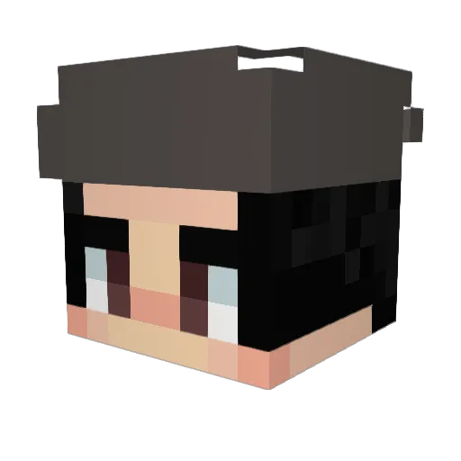 Kiaadi Minecraft avatar head, 3D render