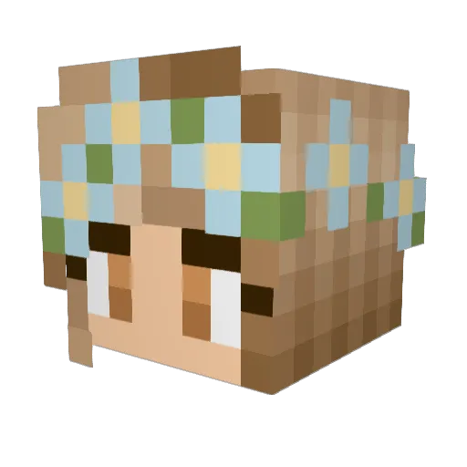 Kiairah Minecraft avatar head, 3D render