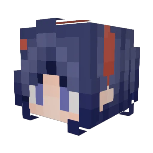 Kiakino Minecraft avatar head, 3D render