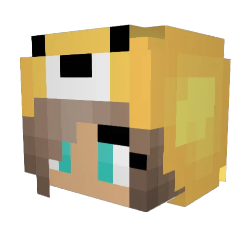 Kiara_____ Minecraft avatar head, 3D render