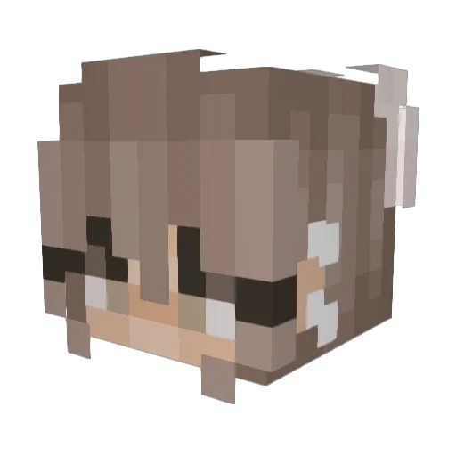 Kiaraisweird Minecraft avatar head, 3D render