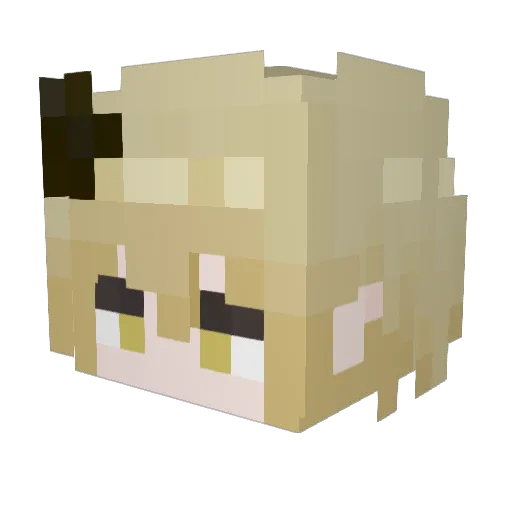 Kiarenza Minecraft avatar head, 3D render
