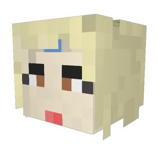 KiashiSama Minecraft avatar head, 3D render