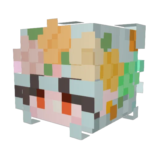 Kiasilver Minecraft avatar head, 3D render