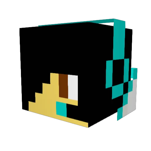 Kiataro Minecraft avatar head, 3D render
