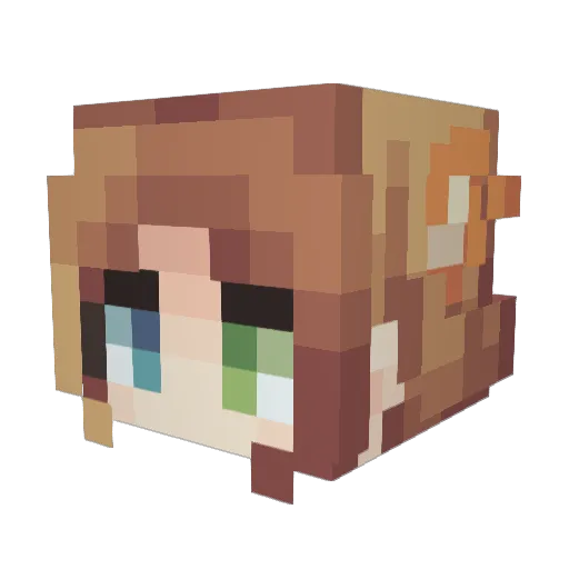 Kiathlin Minecraft avatar head, 3D render