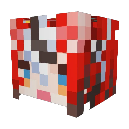 Kiatniss Minecraft avatar head, 3D render