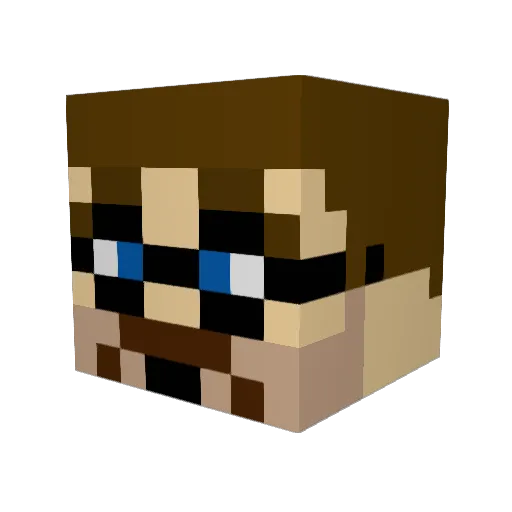 Kiba24 Minecraft avatar head, 3D render