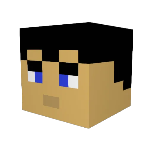 KibaGER Minecraft avatar head, 3D render