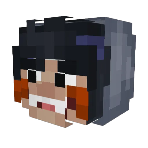 Kibah Minecraft avatar head, 3D render