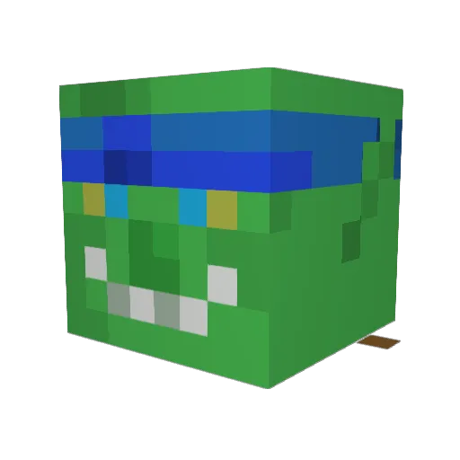 Kibau Minecraft avatar head, 3D render