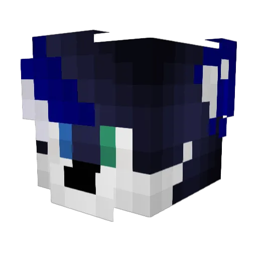 Kibawolfz Minecraft avatar head, 3D render