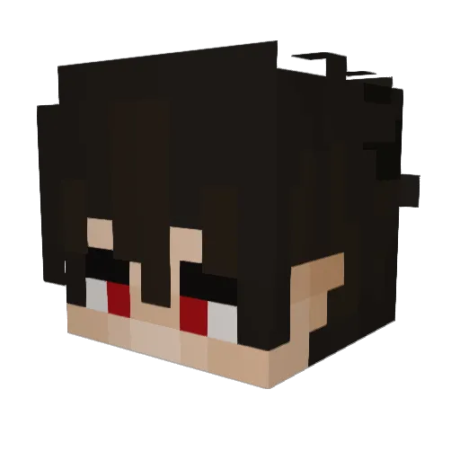 Kibidon Minecraft avatar head, 3D render