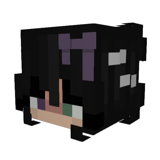 Kibochan Minecraft avatar head, 3D render