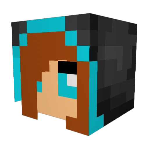 KibouKins Minecraft avatar head, 3D render