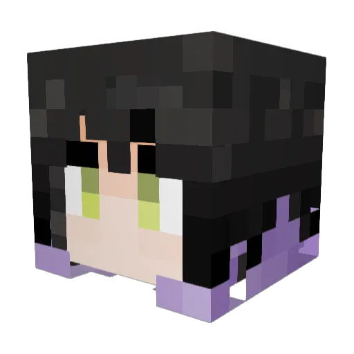 Kibune Minecraft avatar head, 3D render