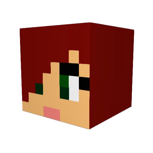 Kibure Minecraft avatar head, 3D render