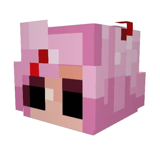 Kickassreaction Minecraft avatar head, 3D render