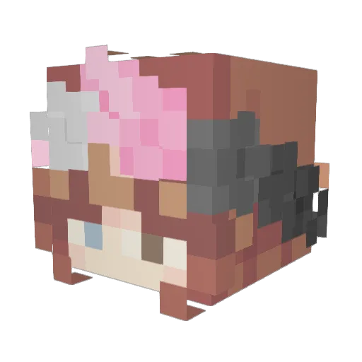 Kickmons Minecraft avatar head, 3D render